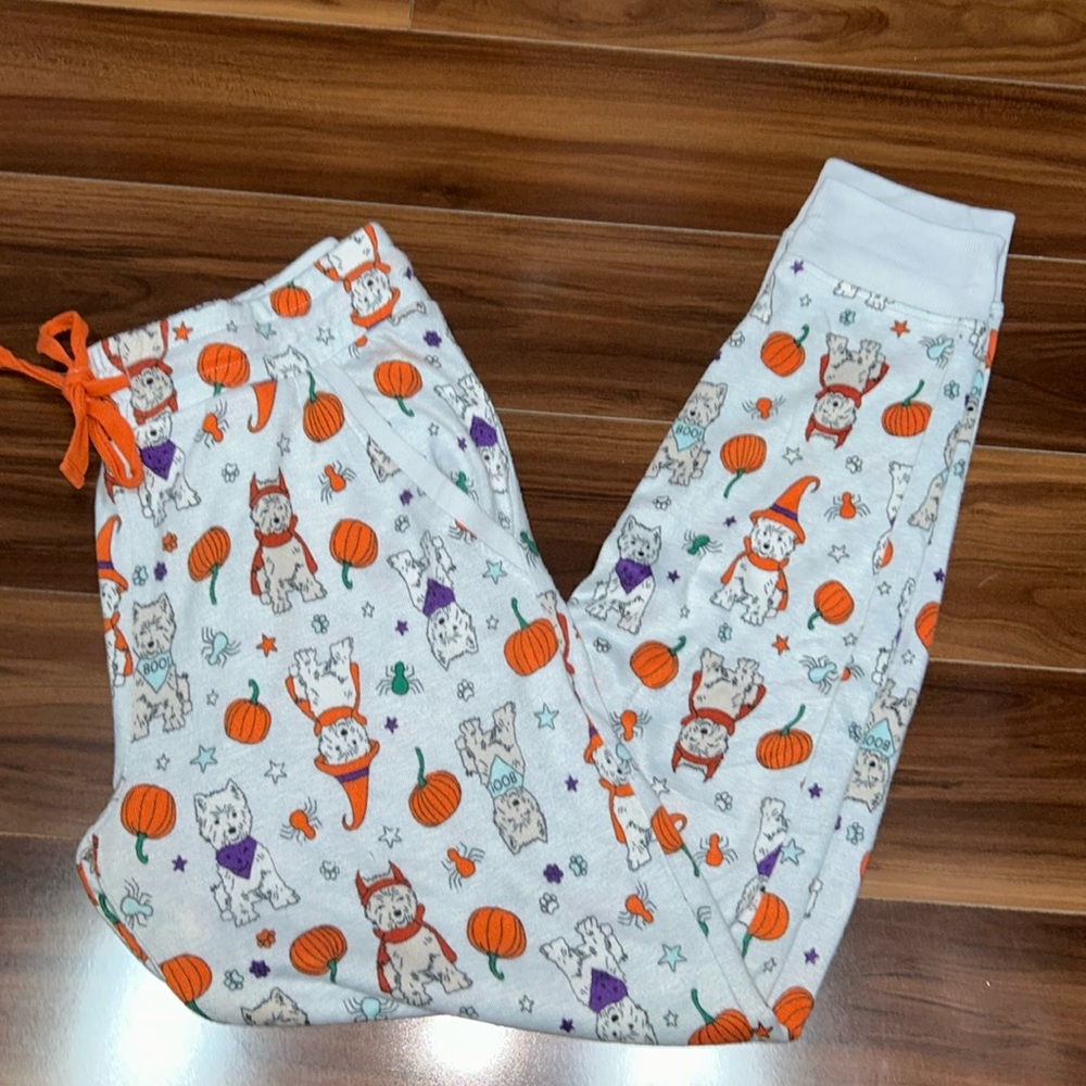 Small Jaclyn intimates knit Halloween Westie pajama pants